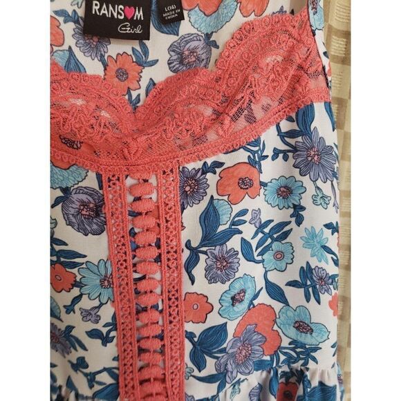 Clearance Girls Tank Top Dressy Lace Floral Cami Sleeveless Top Size 14 NWOT - Picture 5 of 5